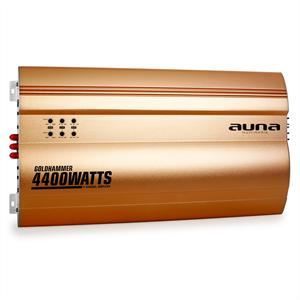 AMPLI DE PUISSANCE AUTO 2 CANAUX BRIDGEABLE AUNA GOLDHAMMER DESIGN OR 2200W NEUF