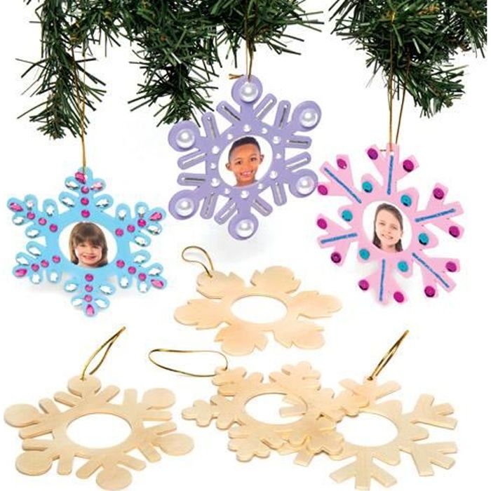 Décorations cadres photo en forme de flocons de neige que les enfants  pourront peindre pour Noël – Loisirs créatifs (Lot de 8). - Achat / Vente  kit de decoration - Cdiscount