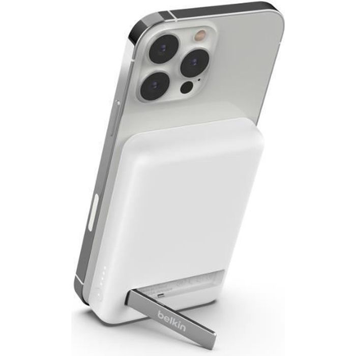 Power bank - BELKIN - Magnetic Wir Pb 5k - 5000 mAh - Recharge sans fil - Blanc