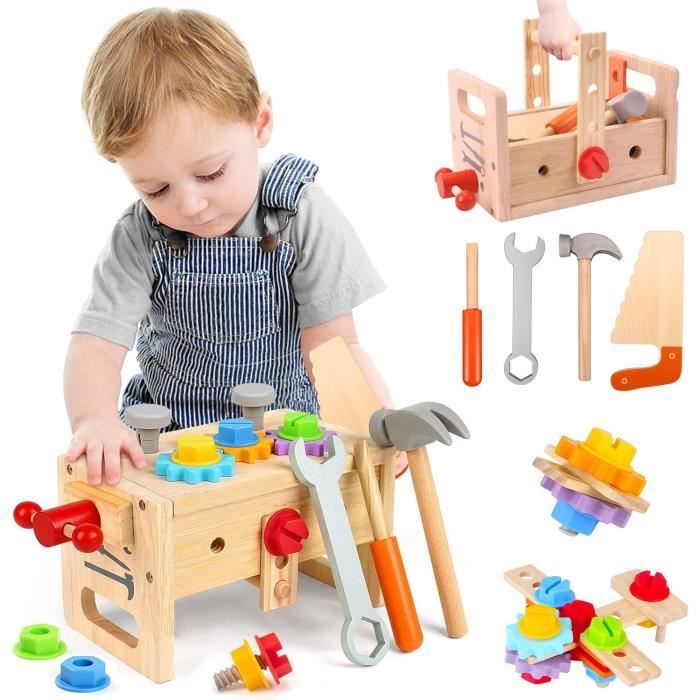 Établi Enfant Bois Outils - Jouet Montessori 2-5 Ans