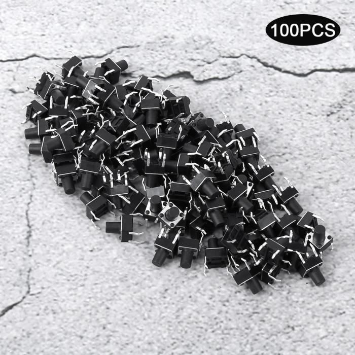 100 Pièces Micro Interrupteurs Tactiles 6x6mm - Lot 10 Valeurs De 4.3 à 13mm - Boutons-Poussoirs Étanchés