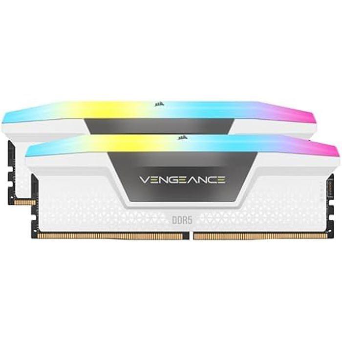 RAM CORSAIR Vengeance RGB DDR5 64Go (2x32Go) 6000MHz CL30 - Compatible AMD EXPO/Intel XMP, éclairage RGB Personnalisable