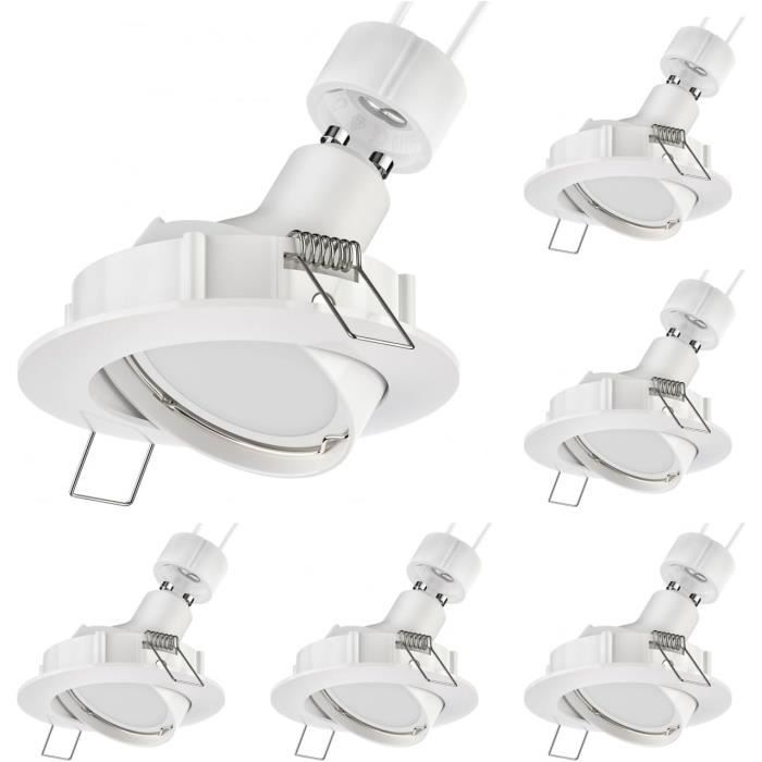 Plafonnier Encastré GIEDI - 6 Pièces Plâtre Blanc 12x12cm - GU10 Max 15W - DIY Personnalisable