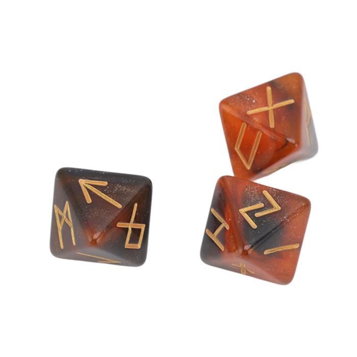 Dés Runiques Q-Workshop – Noir Scintillant Et Magenta – 7 Pièces – Dès 14 Ans – Jeux De Rôle