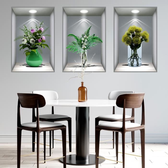 Autocollant Mural 3D Bambou - 77x200 Cm - PVC Adhésif Amovible - Déco Salon/Chambre