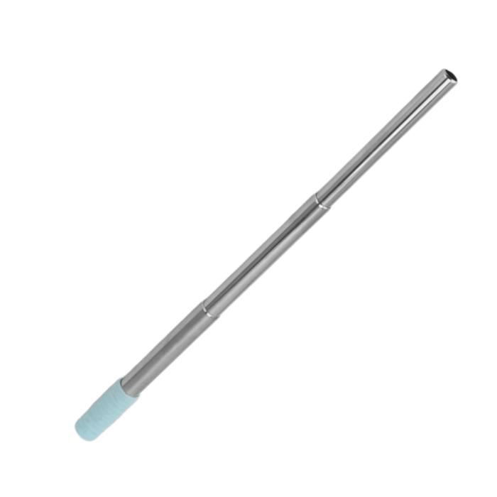 RanDal Les brosses de nettoyage réutilisables de paille de boisson d'acier inoxydable de poire à boire ont placé avec la tête de silicone