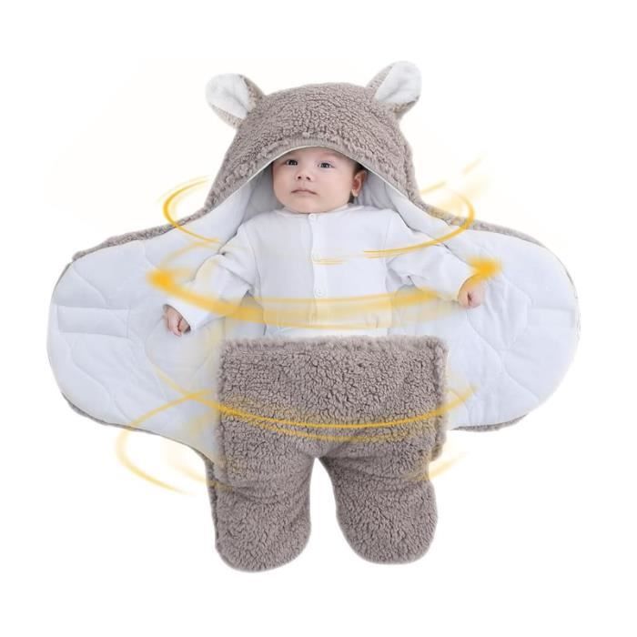 Grenouillère Bébé Polaire Avec Capuche à Oreilles D'ours - Pieds Intégrés - Taille 3-24 Mois - Pour Hiver - 7
