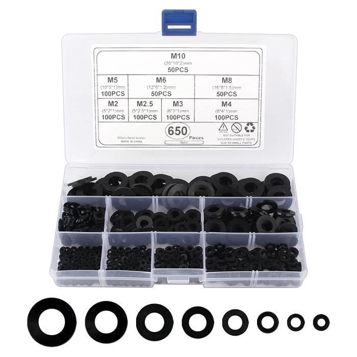 Tankerstreet 419 pièces 32 Tailles en caoutchouc O type de rondelle de joint détanchéité Bague détanchéité universel Série Joint torique Assortiment avec ensemble de Coque en plastique Noi 