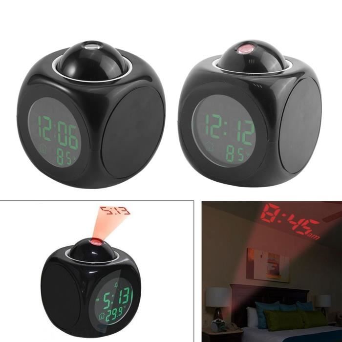 Réveil-Horloge,Multifonction Led Écran Lcd Numérique Réveil Porte-Stylo