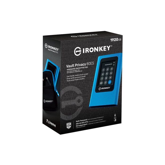 Disque dur externe – KINGSONG – IronKey Vault Privacy 80 – 1.9 To – USB-C – Protection avancée