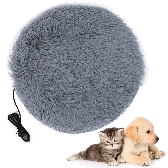 Meilleurs prix pour Couverture électrique d'hiver pour animaux de compagnie, température constante 28°, adaptée aux petits chiens et chats, gris argenté
