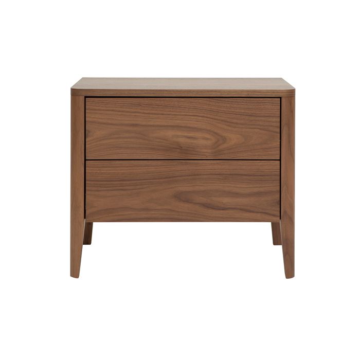 Miliboo - Table de chevet avec rangements 2 tiroirs bois foncé noyer BENJA