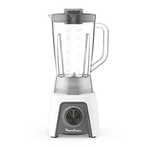 Moulinex Blendeo+ LM2C01 Mélangeur de verre 450 W, capacité de 1,5 L, acier inoxydable, mixeur 2 vitesses, pique à glace, lames