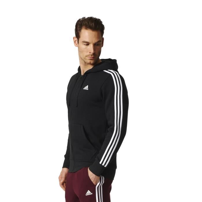 Adidas Veste à capuche Essentials 3S B47368 Noir - Cdiscount Sport
