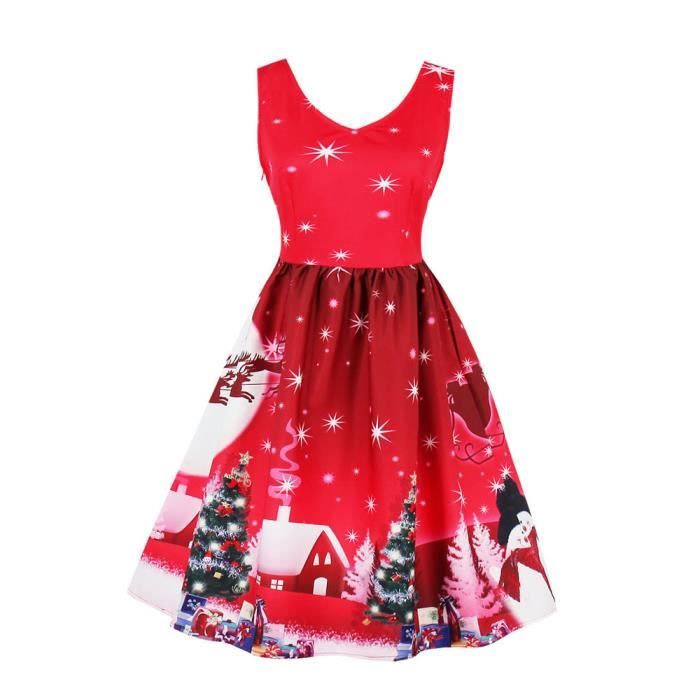Robe De Soiree De Noel Pour Femme Grande Taille Rouge Rouge Achat Vente Robe Cdiscount