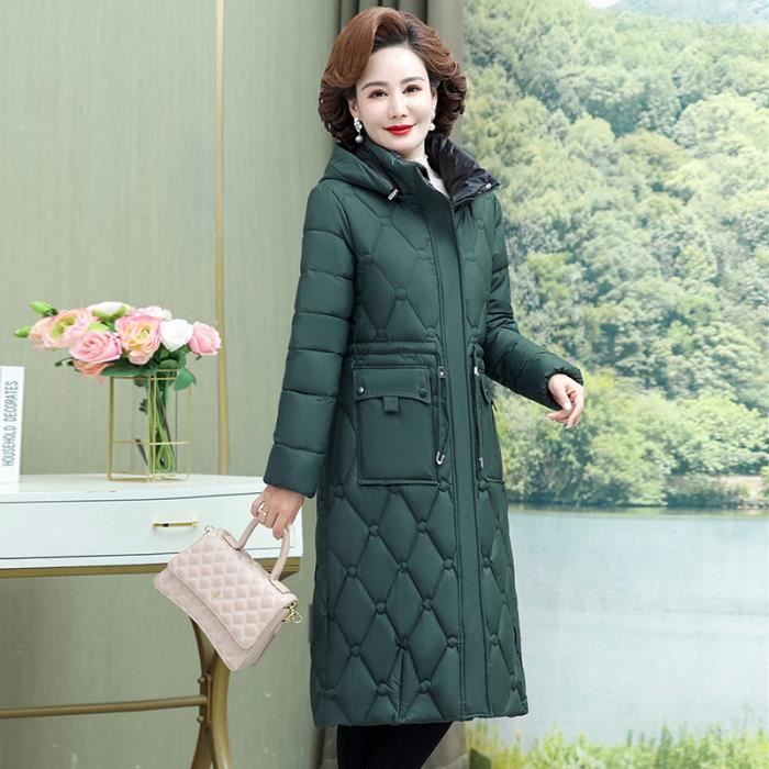 Doudoune Femme KJEHOME Coupe Ample Manches Longues Coton Vert