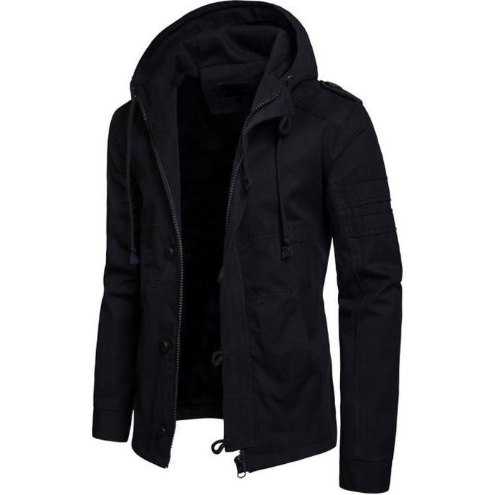 Blouson Homme Perfecto Court Mode Losir Unie Veste Uniforme Militaire en  tenue Vêtement à Capuche Masculin Pardessus Jacket