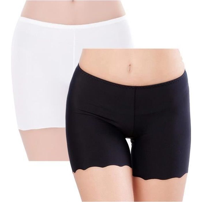 Lot de 2 shorts extensibles sans Couture- short Cycliste extensible - Leggings Court - Slip Boxer sous-Vêtements pour Robe et jupe