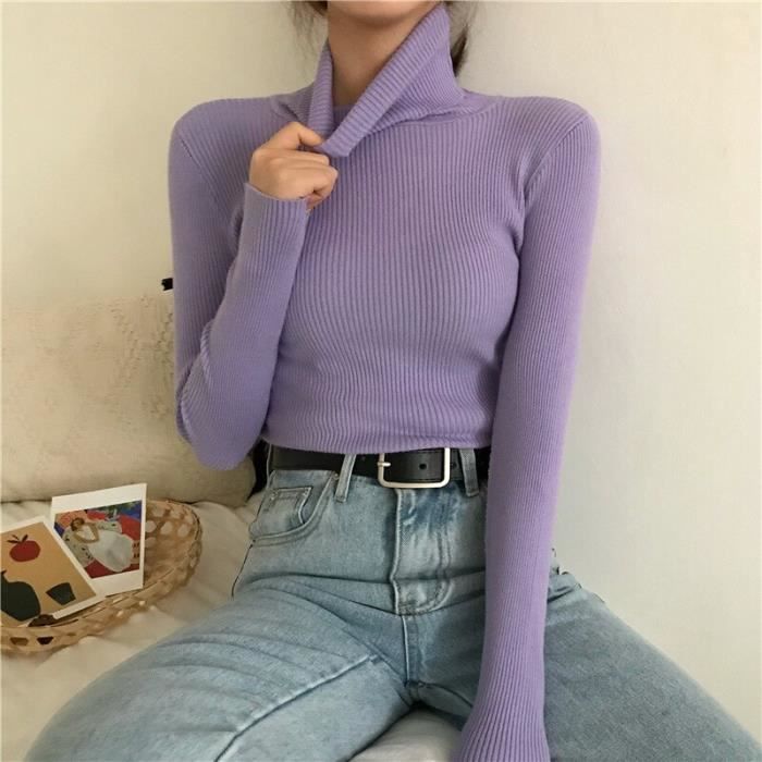 Pull Femme Tricoté Col V - Manches Longues Ruchées - Doux Et Fins - Taille Unique
