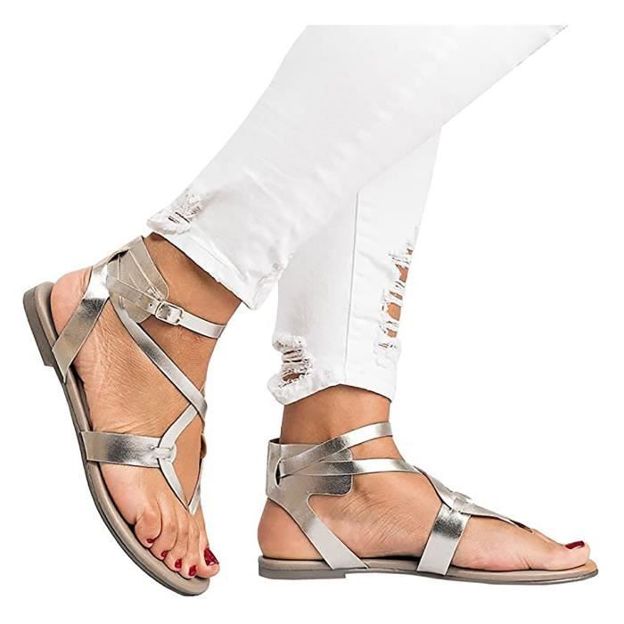 sandales plates lacets