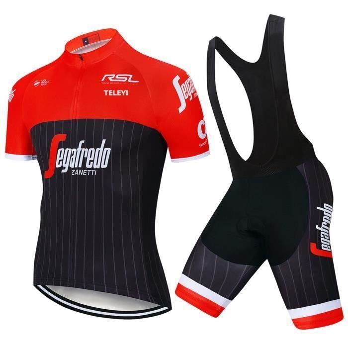 Ensemble de Vêtement Cycliste Homme Rouge - Maillot Manches Courtes
