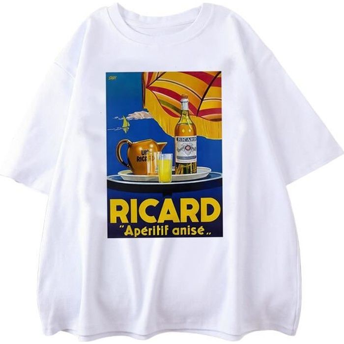 T shirt tee shirt Ricard vintage Rick Boutick BLANC Cdiscount