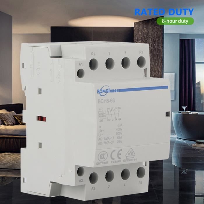 2P 20A 220V / 230V 50 / 60Hz Contacteur AC Domestique Montage Sur Rail DIN 1NO 1NC