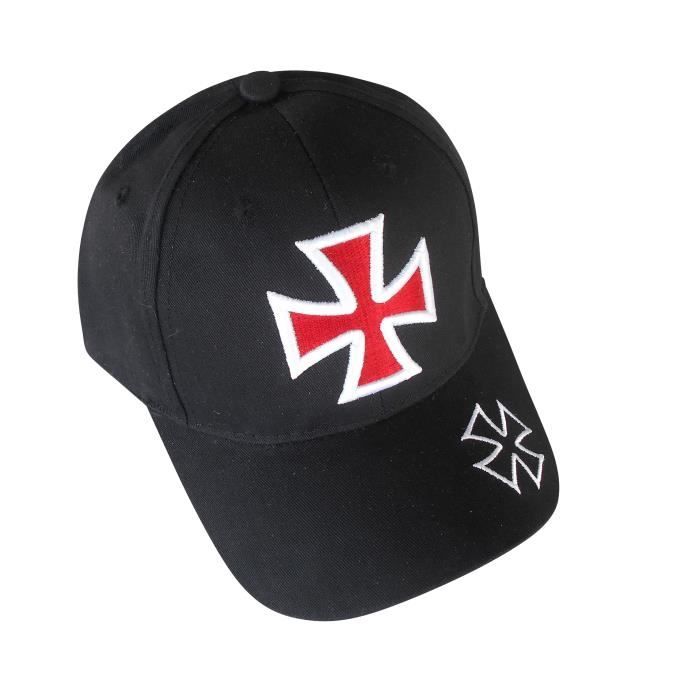 Casquette Baseball Croix De Malte Noire Et Blanche - Taille Unique - Biker Style - Neuf Avec étiquettes