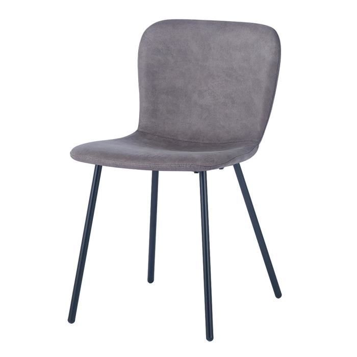 chaise salle à manger cuir pu taupe - price factory - collection alcan - design élégant et confortable