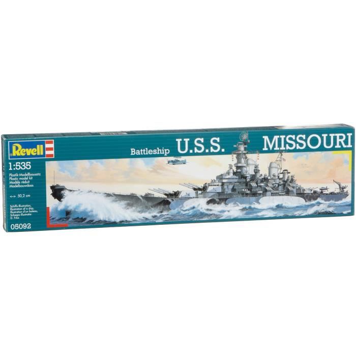 Revell – Maquette USS Missouri WWII – 1/1200, 31 Pièces, 22 Cm, Niveau Intermédiaire