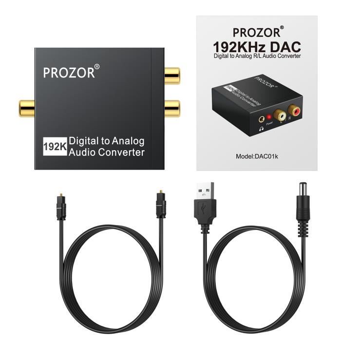 PROZOR – convertisseur Audio numérique optique SPDIF Toslink vers