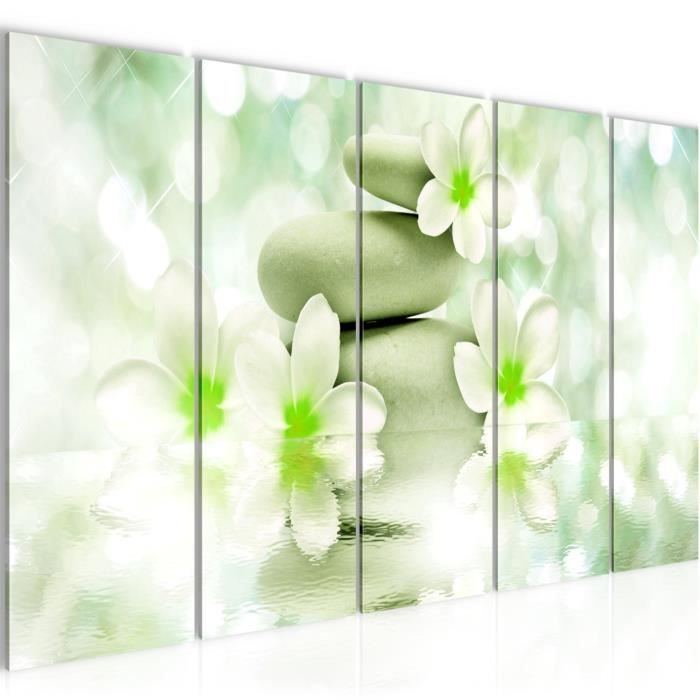 Runa Art Murale Orchid Feng Shui 3 Pezzi Quadri Tela Non Tessuta Decorazione Soggiorno 90 x 30 cm Pietre Bambù Rosa 502034c