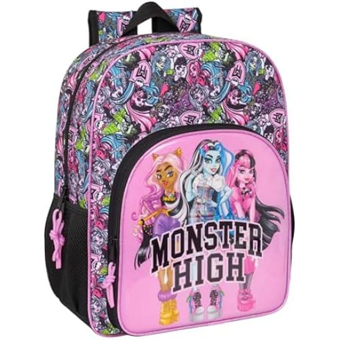 Sac à dos scolaire - SAFTA - Monster High Drama - Adaptable au chariot - Fille - Primaire
