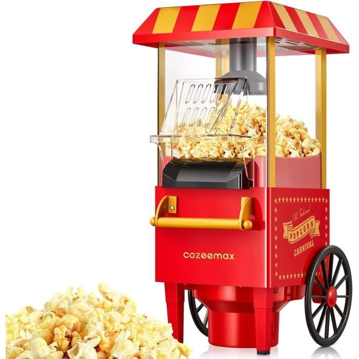 Machine à Pop Corn Avec Chariot - Design Rétro - 195 / 235 °C - Rouge