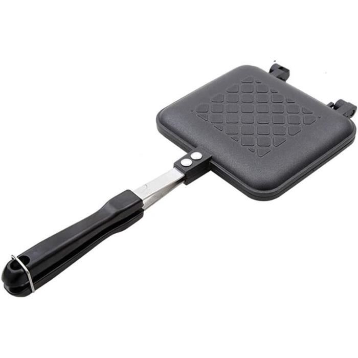 Appareil à Sandwich Double Face / Mini Skillet Anti-adhésif - Pour Croque-monsieur, Panini, Tortillas - Idéal Camping Appareil Croque Monsieur 3 En 1