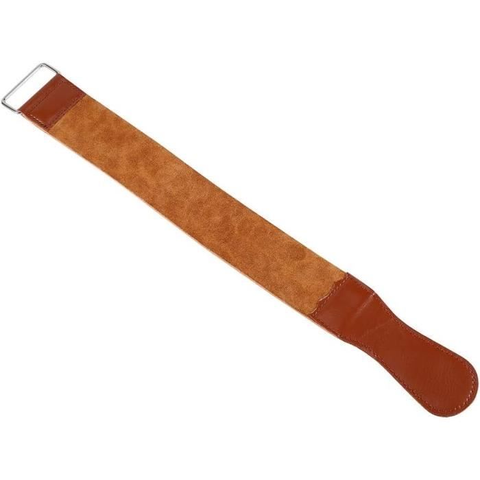 Aiguiseur à Couteau En Cuir Véritable – Outil De Polissage Et Affûtage Du Cuir Sur Bois 28 Cm – Poignée Ergonomique