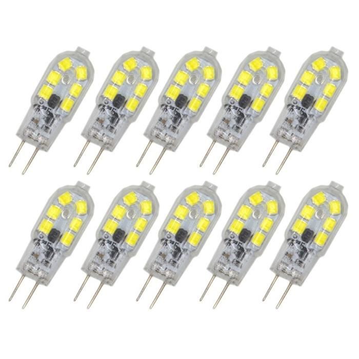 10X G4 LED Ampoule 2W Ampoule Chaude Blanche 12 SMD 2835 LED Basse