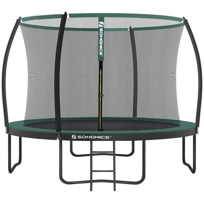 SONGMICS Trampoline -  - diam&egrave;tre 305 cm - &eacute;chelle - filet de protection - s&eacute;curit&eacute; test&eacute;e