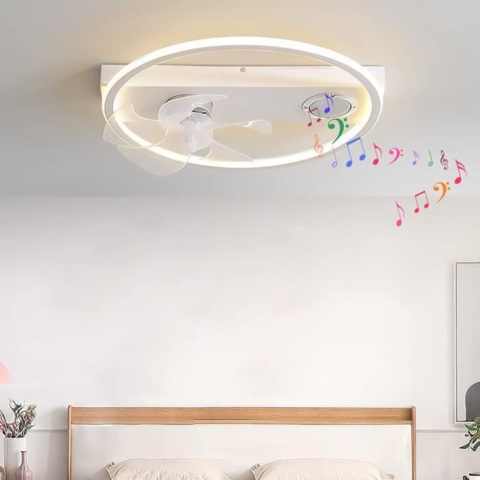 RUMOCOVO Ventilateur de plafond intelligent moderne avec lumire LED