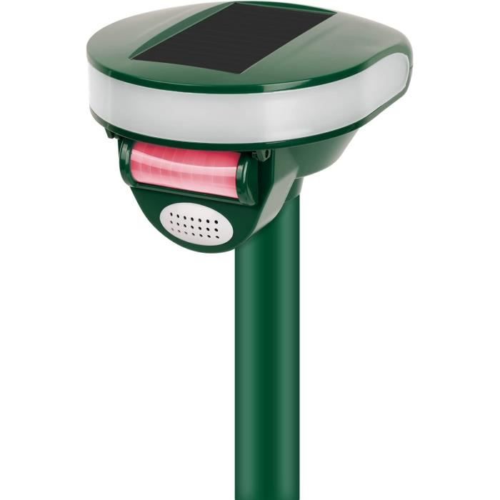 Répulsif à Ultrasons Solaire Pour Chats, Chiens, Rongeurs – 4 Modes, Détecteur De Mouvement, étanche IP65