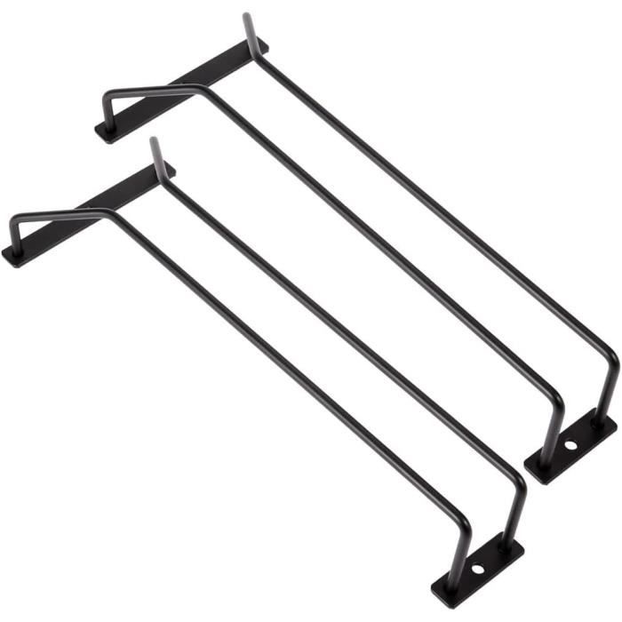 Support Verres à Vin Sous Armoire - 4 Porte-Gobelets Métalliques (40 Cm) Pour Cuisine Et Bar