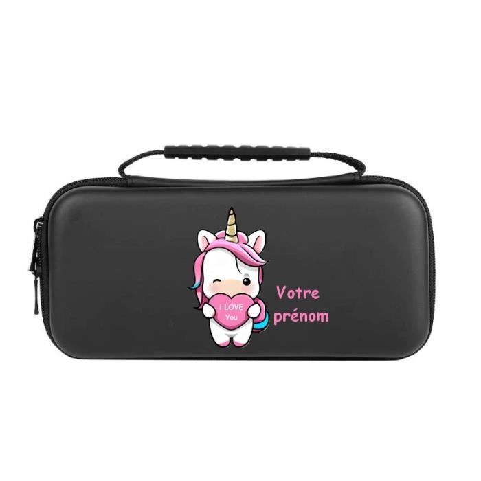 Boite de rangement rigide anti-choc Licorne pour 24 cartouches de jeux  Nintendo Switch Rose