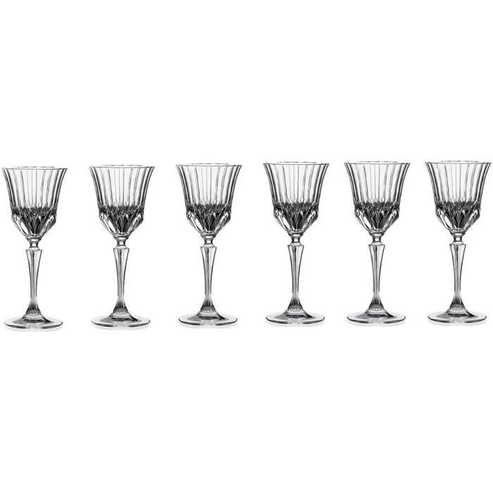 6 Verres à Vin Rouge RCR Melodia - Cristal 270ml - Fabriqués En Italie - Lave-Vaisselle