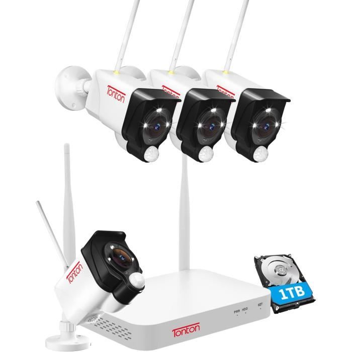 Kit de caméra de surveillance sans fil 4K pour WLAN extérieur, Nvr 10 ...