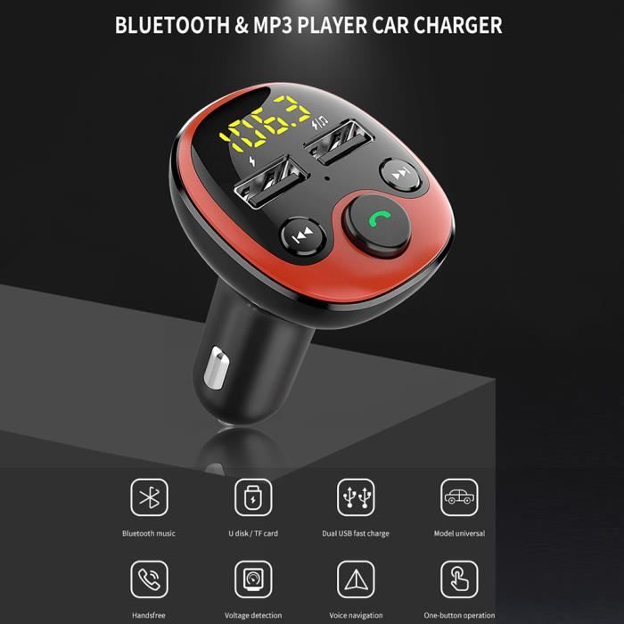 Transmetteur fm Bluetooth,Voiture Chargeur Lecteur MP3, Adaptateur Radio  Sans Fil Kit Émetteur - Cdiscount Auto
