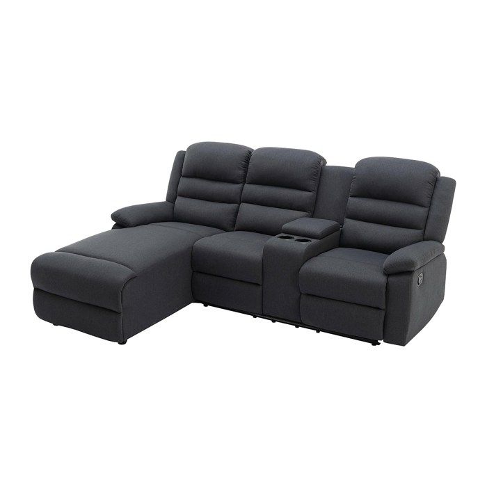 Canapé dangle gauche relax en tissu anthracite MACEDONIA