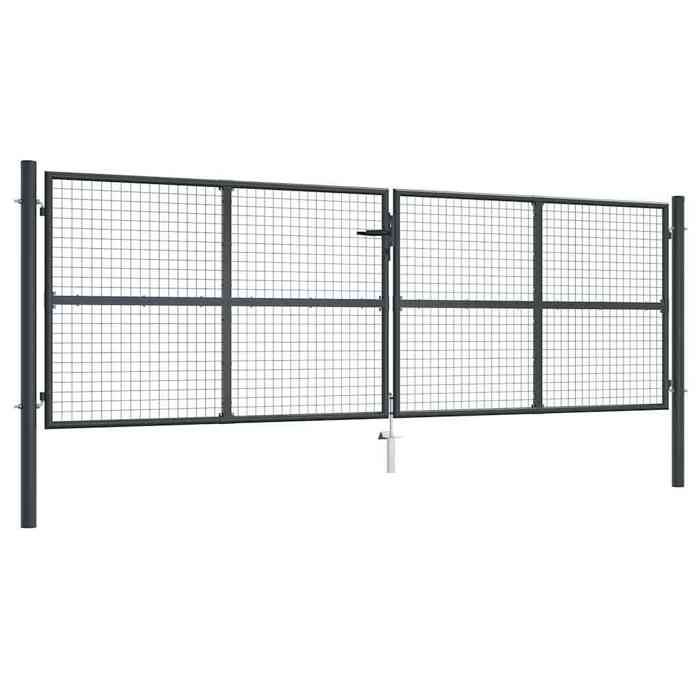 vidaXL Portail en maille de jardin Acier galvanisé 400 x 175 cm