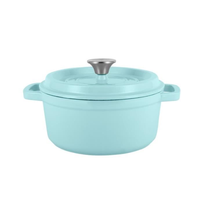 COCOTTE EN FONTE ÉMAILLÉE AVEC COUVERCLE 2,2 L VINTAGE CUISINE - MENTHE