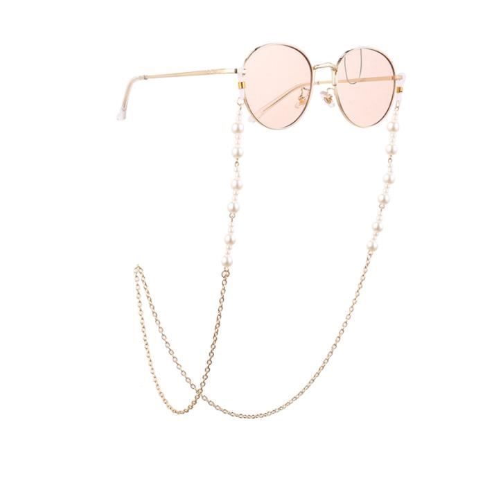 1Pc perle conception cha ne porte lunettes cordon m tal lunettes
