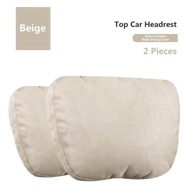 2 x voiture oreiller cou oreiller voiture cou support oreiller appui-tête  coussin pour tête cou (beige) cy)